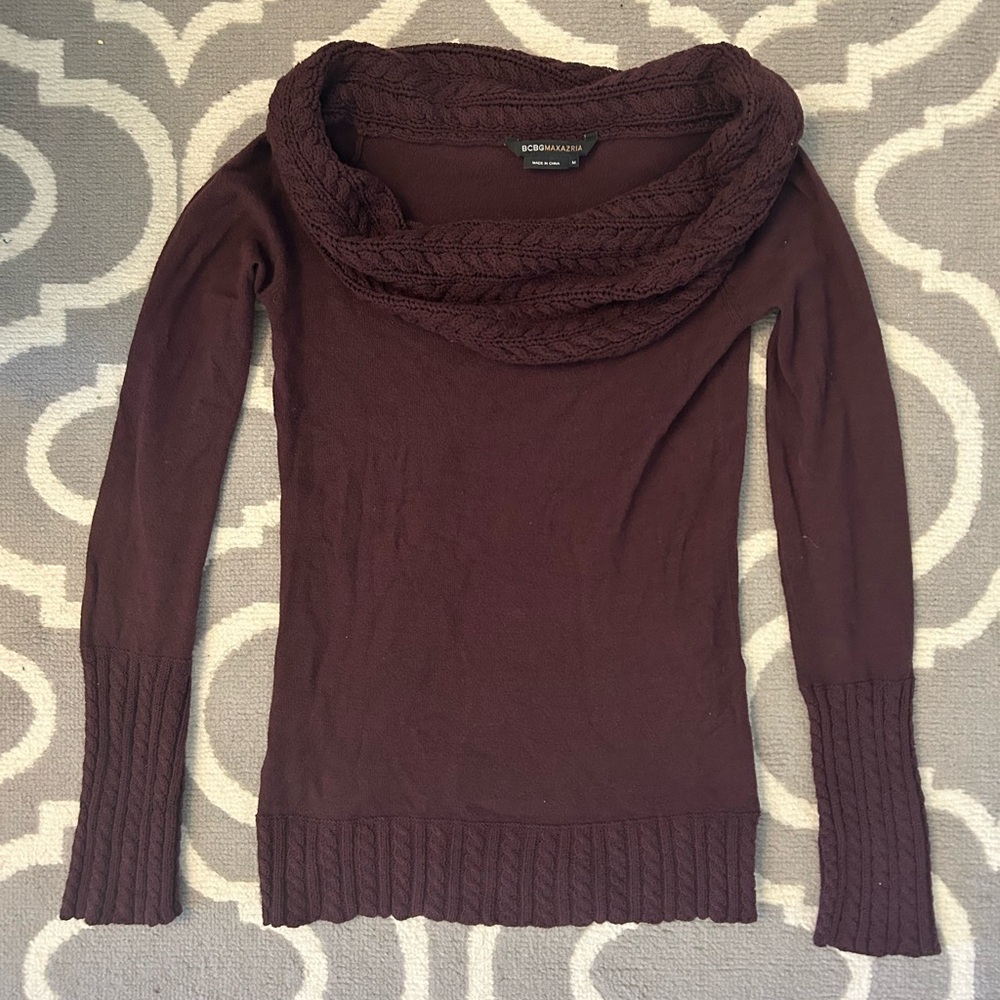BCBG MAXAZRIA burgundy wine knit sweater